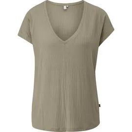 QS Fließendes Oversize-Shirt mit Rippstruktur - XL