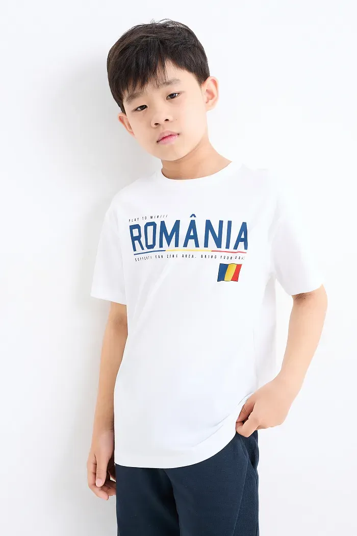 Rumänien-Kurzarmshirt, Weiß, 182