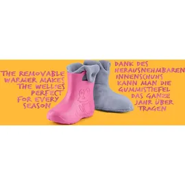 Ladeheid Eva Kinder Jungen Mädchen Gummistiefel Regenschuhe gefüttert Regenstiefel Gummischuhe LA-CA-04 (Rosa/Grau, 22/23 Eu) - 22/23