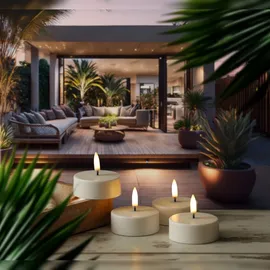 uYuni LED Maxi Teelichter 4 St. weiß