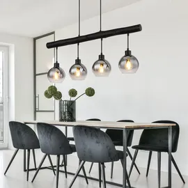 GLOBO Holzbalken 4-flg. 85 cm rechteckig schwarz Glas