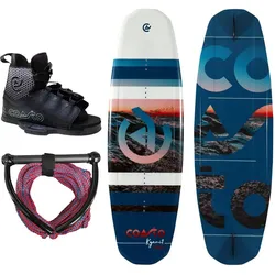 Wakeboard-Paket - Coasto Kyanit Wakeboard + Diamond Wakeboard-Bindungen + Leine BLAU|WEISS 00000