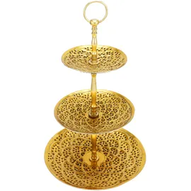 Marrakesch Orient & Mediterran Interior Orientalische Etagere Cupcake Ständer Aghdas Gold - 50 x 30cm