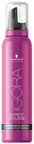 Schwarzkopf Professional IGORA EXPERT MOUSSE Semi-Permanent Mousse Color 8-1 Hellblond Cendré, Aerosoldose 100 ml