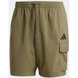 adidas Essentials Small Logo Chelsea Cargo Shorts Olive Strata / Black M
