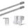 bc-agentur Vitragestangen 2er Pack ausziehbar, 2 Gardinenstangen mit Klemmträger - Befestigung ohne Bohren (Farbe: silber, Größe: 40-60cm)