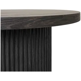 VCM ebuy24 Essgruppe Esstisch 100x210 cm Dunkelbraun und 6 Stühle Bouclé Weiß.