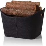 Trendline Holzkorb Filz 38,5 x 31 grau