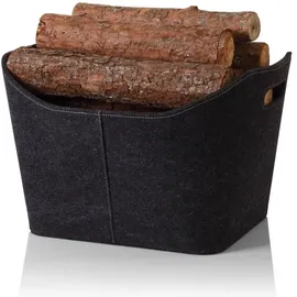 Trendline Holzkorb Filz 38,5 x 31 grau