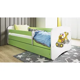 raumhirsch furniture Kinderbett Bagger 80 x 180 cm Holzwerkstoff grün