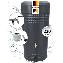 4rain MILO 2in1 Regentonne 230 l graphite grey