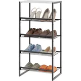 Huhote Schuhregal 5 Ebenen, Schuhständer Metall, Schuhregal Klein, Schuhablage, Schuhaufbewahrung, Schuh-Organizer, Stabiler & langlebiger Schuhschrank, Platzsparend, Weiß