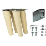woplus Möbelfüße Holz 8 cm Schräg – 4er Set Möbelbeine aus Massivholz mit Montagezubehör (8 cm [4 Stück])