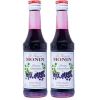 Monin Sirup Schwarze Johannisbeere (1 x 0,25) – Schwarze Johannisbeere Sirup für Cocktails, Kir & Limonaden – Fruchtiger Getränkesirup für Mocktails, Desserts & Drinks (Packung mit 2)