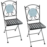 Hti-Living Celia Gartenstuhl 35 x 37 x 89 cm blau 2 St.