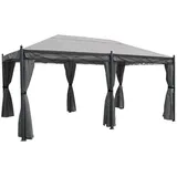 MCW Pergola, Grau, Metall, 298x276x500 cm, Sonnen- & Sichtschutz, Pavillons & Pergolas, Pergolas