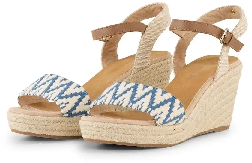 TOM TAILOR Damen Sandalen mit Keilabsatz, weiß, Uni, Gr. 41