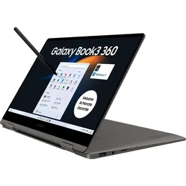 Samsung Galaxy Book3 360 13, Full HD 60Hz Display, TOUCHSCREEN, AMOLED, Intel Core i7-1360P, 16GB RAM, 512GB SSD, Windows 11, QWERTZ Tastatur, Graphite, Inklusive 36 Monate Herstellergarantie