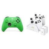 Xbox Wireless Controller – Velocity Green+Venom Twin-Ladestation mit 2 x wiederaufladbaren Akkupacks – Weiß Series X & S One