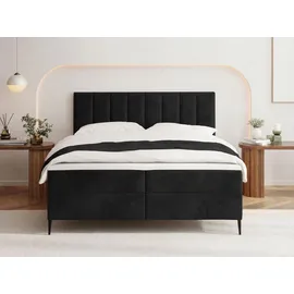 WFL GROUP Boxspringbett 160 x 200 cm H4 Schwarz