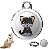 HIULLEN GPS Tracker für Katzen Hunde, Mini GPS Tracker mit Hund Hundehalsband, Haustier Tracker für Katzen, Keine monatliche Gebühr Funktioniert, Echtzeit-Standortverfolgung für Katzen Hunderückruf