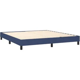 vidaXL Boxspringbett mit Matratze Blau 180x200 cm Stoff