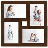 vidaXL Collage Bilderrahmen für 4x(13x18 cm) Fotos Dunkelbraun MDF