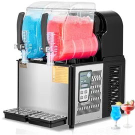 Vevor kommerzielle Slush-Maschine 4 L x 2 Doppeltank Slush-Eismaschine Slushy Machine für gefrorene Getränke, 32 Tassen Margarita-Smoothie-Maschine für Partys zu Hause Restaurants Cafés Bars