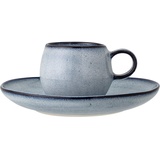 Bloomingville Espressotasse mit Untertasse Sandrine, blau, Keramik