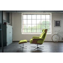 KAWOLA Sessel TOSAR Velvet 83 x 110 x 89 cm Grün mit Hocker