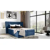 Polsterbett ZOJA – 180x200, blau + GRATIS Matratzenauflage - Blau