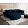 cornero Eckcouch Velours 3-Sitzer Dunkelblau