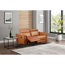 OTTO home 2-Sitzer "Lund, mit Relaxfunktion und Kopfteilverstellung", braun (cognac), (37730911-0)