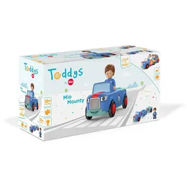 Siku 0103 - Toddys, Mio Mounty, Spielzeugauto mit Rückziehmotor und Spielfigur, blau/türkis