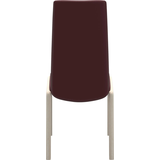 Polsterstuhl STRESSLESS "Laurel", rot (bordeaux batick, eiche gekalkt), B:57cm H:105cm T:60cm, Leder BATICK: BATICK ist ein leicht korrigiertes, durchgefärbtes und genarbtes Möbelleder, bei dem die meisten Unebenheiten und Spuren in der Regel entfernt wurden., Stühle, Polsterstuhl, High Back, Größe M, mit abgerundeten Beinen in Eiche gekalkt