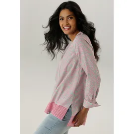 Aniston SELECTED Longbluse mit Rankenmusterung und Bordürendruck bunt/Grün 42