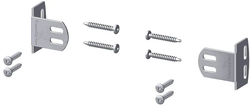 TraumGarten Sichtschutzzaun Edelstahl-Elementhalter plus 8er Set