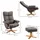 Homcom Relaxsessel Kunstleder 80 x 99 x 86 cm Braun mit Hocker