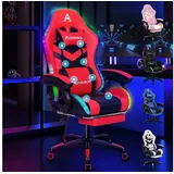 luxuskollektion Gaming Stuhl mit 8-Punkt Massage, RGB LED-Licht