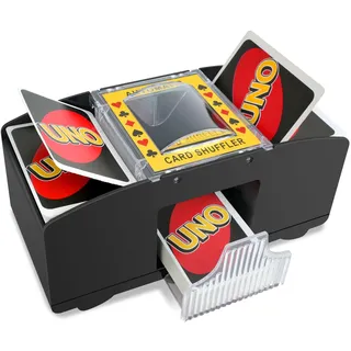 vonsera Elektrische Kartenmischmaschine, Automatischer Kartenmischer für 1–2 Decks, Kartenmischgerät für UNO, Poker & Blackjack – Batteriebetrieben (Batterien Nicht enthalten)