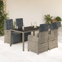 vidaXL Garten-Essgruppe 5-tlg. Grau