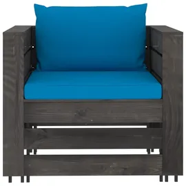 vidaXL Garten-Lounge-Set 2-tlg. grau/blau