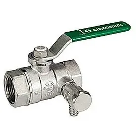 OPAL R250WS Kugelhahn 3/4' mit Entleerung Grüner Hebelgriff