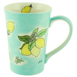 Mila Becher Mila Keramik-Teebecher Tutto Limone, Keramik blau|bunt