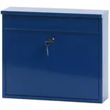 Proregal Wandbriefkasten Granadan aus Stahl mit Einwurfsklappe HxBxT 31,5x36x11cm | Einwurföffnung 32x4cm | Blau