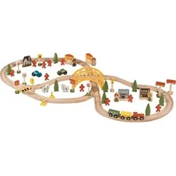 idee+spiel 440-10010 EMILO Holz-Eisenbahn-Set 80-teilig