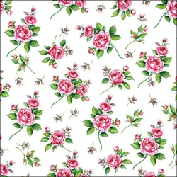 Ambiente 20 Servietten Papier 33x33cm 3-lag - hochwertige Einweg Papierservietten Aquarell Rosenmotiv Blätterdekor Partyservietten romantisch Hochzeit Frühling