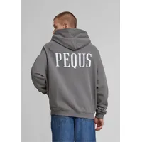 Pequs Back Logo Zip Hoodie in grau, Größe XL