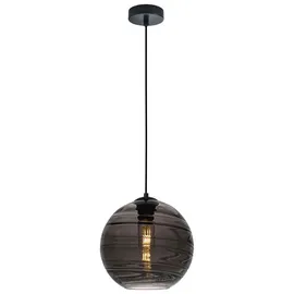 Fischer Leuchten Rauchglas 1-flg. 25 cm kugelförmig schwarz