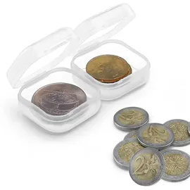 Belle Vous Kleine Aufbewahrungsbox Plastik Transparent mit Deckel zum Klappen (36er Set) – 3,5 x 3,5 x 2 cm - Mini Plastik Boxen für Kleine Perlen, - Transparent